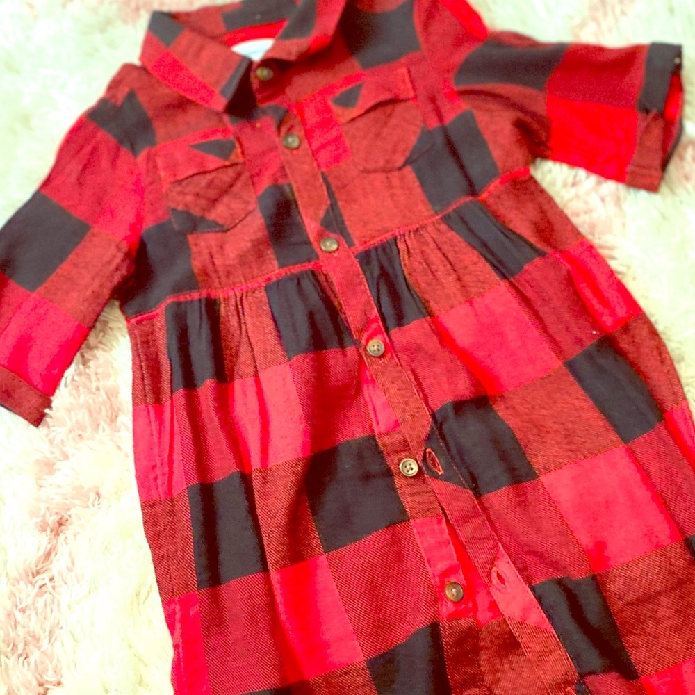 Girls buffalo plaid flannel dress